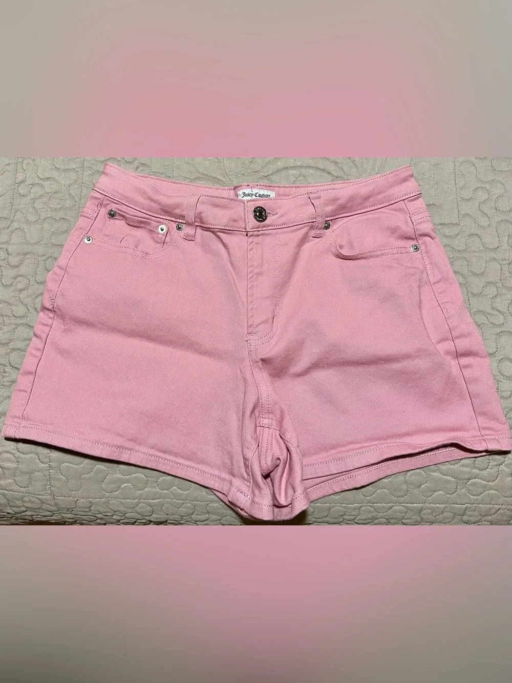 Juicy Couture Pastel Pink Denim Cutoff Shorts